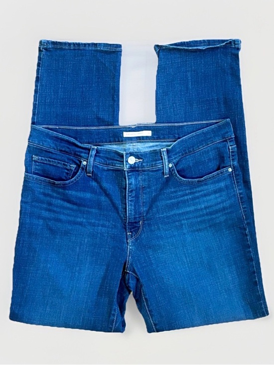 Levi's Denim - Levi’s 314 Shaping Straight Jeans 33x32 Medium/Dark Wash Stretch Denim Mid Rise